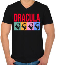 printfashion Dracula - Férfi V-nyakú póló - Fekete (1869806)