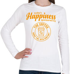 printfashion Happiness - Női hosszú ujjú póló - Fehér (848933)