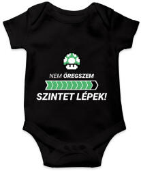 printfashion Nem öregszem! Szintet lépek! - Baba Body - Fekete (11451671)