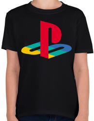 printfashion PS 2 Logo - Gyerek póló - Fekete (2394718)