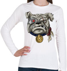 printfashion Terminator Bulldog - Női hosszú ujjú póló - Fehér (2278040)