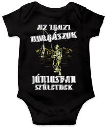 printfashion Júniusi horgász - Baba Body - Fekete (4766515)