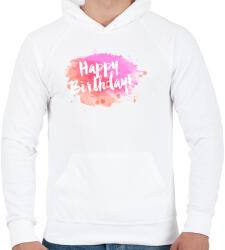 printfashion Boldog Születésnapot! - Férfi kapucnis pulóver - Fehér (384480)
