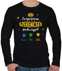 printfashion Szerencsés apuka - Férfi hosszú ujjú póló - Fekete (7896625)