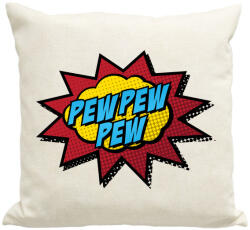 printfashion Pew Pew Pew - Párnahuzat, Díszpárnahuzat - Lenvászon (641367)