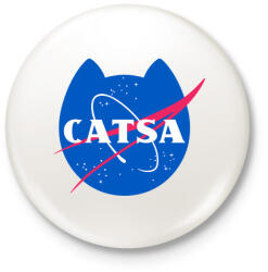 printfashion CATSA - Kitűző, hűtőmágnes - Fehér (4369046)