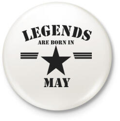 printfashion Legends are born in may - Kitűző, hűtőmágnes - Fehér (5172050)