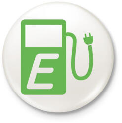 printfashion E-töltőállomás - Kitűző, hűtőmágnes - Fehér (12025747)