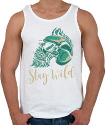 printfashion Hipster 01 - Stay Wild - Férfi atléta - Fehér (4922452)