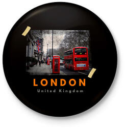printfashion london - Kitűző, hűtőmágnes - Fekete (3097554)