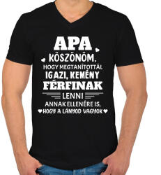 printfashion Köszönöm apa - fehér - Férfi V-nyakú póló - Fekete (16163511)