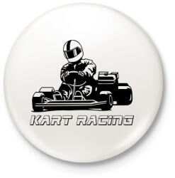 printfashion Kart racing - Kitűző, hűtőmágnes - Fehér (11425482)
