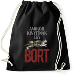 printfashion Amikor kinyitnak egy bort - Sportzsák, Tornazsák - Fekete (7074244)