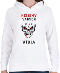 printfashion KEMÉNY VAGYOK - Női kapucnis pulóver - Fehér (1620837)