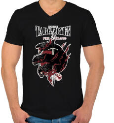 printfashion House Targaryen - Férfi V-nyakú póló - Fekete (16503801)