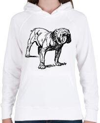printfashion Angol buldog - English bulldog - Női kapucnis pulóver - Fehér (12071372)