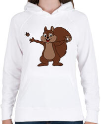 printfashion Mókus - Női kapucnis pulóver - Fehér (2790033)