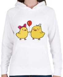 printfashion Csibe love - Női kapucnis pulóver - Fehér (15972005)