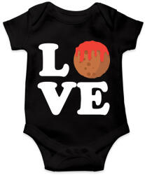 printfashion Húsgolyó love - Baba Body - Fekete (2177041)