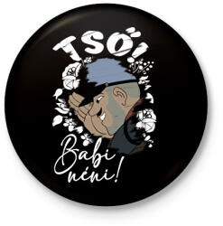 printfashion Tső Babi néni! - Kitűző, hűtőmágnes - Fekete (16638791)