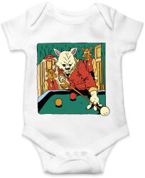 printfashion Biliárdozó macskák - Baba Body - Fehér (13008139)