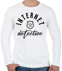 printfashion Internet detektív - Férfi hosszú ujjú póló - Fehér (14050607)