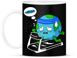 printfashion Lapos föld kardió - Bögre - Fekete (1314177)