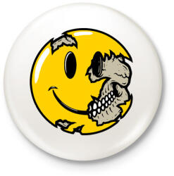 printfashion Smile koponya - Kitűző, hűtőmágnes - Fehér (3078721)