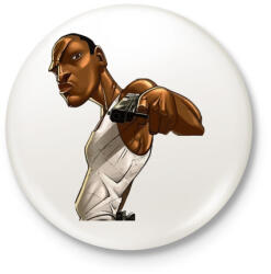 printfashion GTA - CJ - Kitűző, hűtőmágnes - Fehér (3082103)