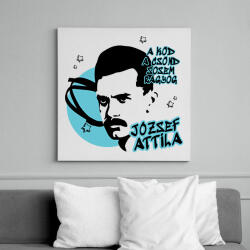 printfashion József Attila- A köd, a csönd - Vászonkép - Fehér (9957866)