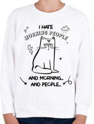 printfashion Hate morning people - Gyerek pulóver - Fehér (11702078)