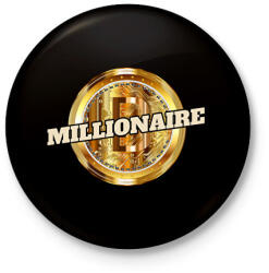 printfashion MILLIONAIRE - Kitűző, hűtőmágnes - Fekete (10892023)