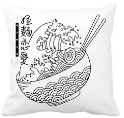 printfashion Ramen hullám - Párnahuzat, Díszpárnahuzat - Fehér (13364301)