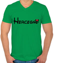 printfashion Hercegnő fekete felirat - Férfi V-nyakú póló - Zöld (4306403)