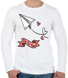 printfashion Fly to you - Férfi hosszú ujjú póló - Fehér (2182269)