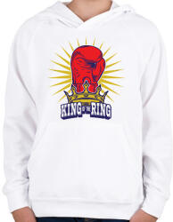 printfashion King of the ring - Gyerek kapucnis pulóver - Fehér (2286857)