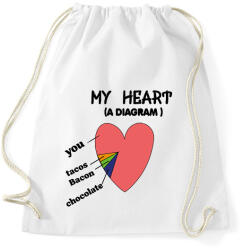 printfashion Heart diagram - Sportzsák, Tornazsák - Fehér (2187713)