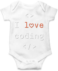 printfashion I love coding, szeretek programozni - Baba Body - Fehér (11173598)