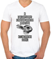 printfashion agyfélteke probléma kutya ws zsiráf - Férfi V-nyakú póló - Fehér (11552395)