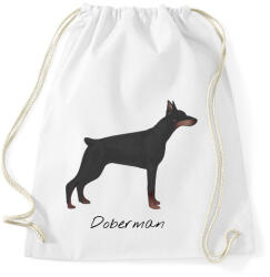 printfashion Dobermann kutyás póló - Sportzsák, Tornazsák - Fehér (1034828)