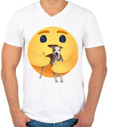 printfashion Amstaff - Férfi V-nyakú póló - Fehér (13042896)