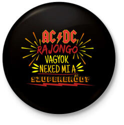 printfashion ACDC rajongó - Kitűző, hűtőmágnes - Fekete (3103032)