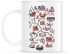 printfashion The walking dead map versionB - Bögre - Fehér (788786)