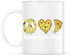 printfashion Peace, love, pizza - Bögre - Fehér (13011429)