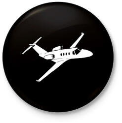 printfashion repülőgép - Kitűző, hűtőmágnes - Fekete (13558495)