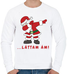 printfashion láttam ám! - Mikulás dabbing - Férfi pulóver - Fehér (12035345)