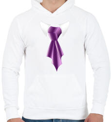 printfashion LIla selyem nyakkendő - Férfi kapucnis pulóver - Fehér (15964112)