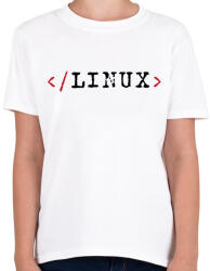 printfashion Linux parancssor - Gyerek póló - Fehér (3529784)