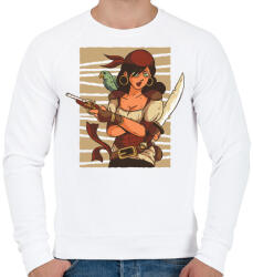 printfashion Kalóz nő - Férfi pulóver - Fehér (5225424)