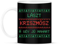 printfashion Lászt kriszmösz karácsonyi póló - Bögre - Fekete (10944553)